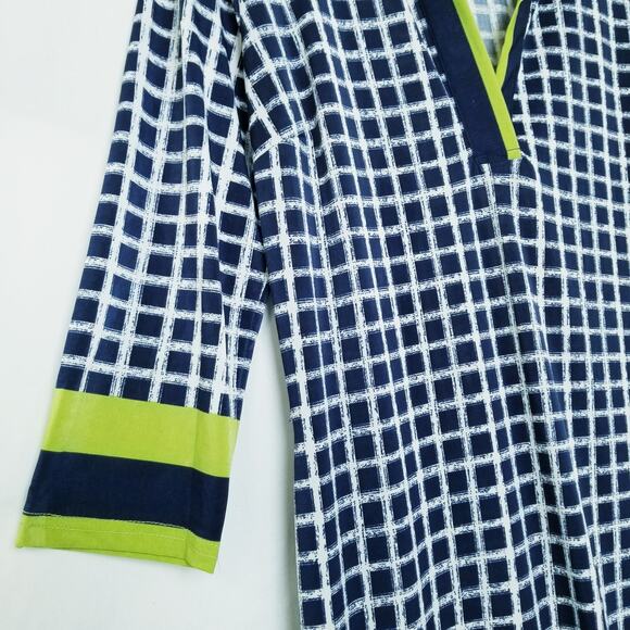 Mlle Gabrielle Career Casual Sheath Multicolor Knee Length Dress 3/4 Sleeve Sz M - Picture 4 of 9